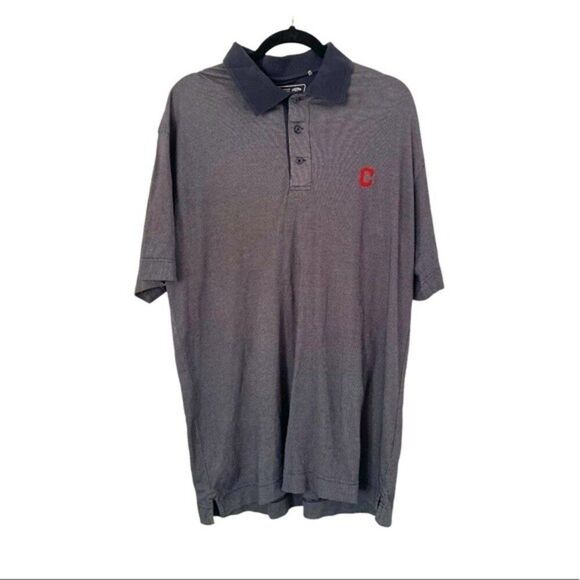 Cutter & buck polo mens Cleveland Indians navy mens polo size large - Picture 1 of 8